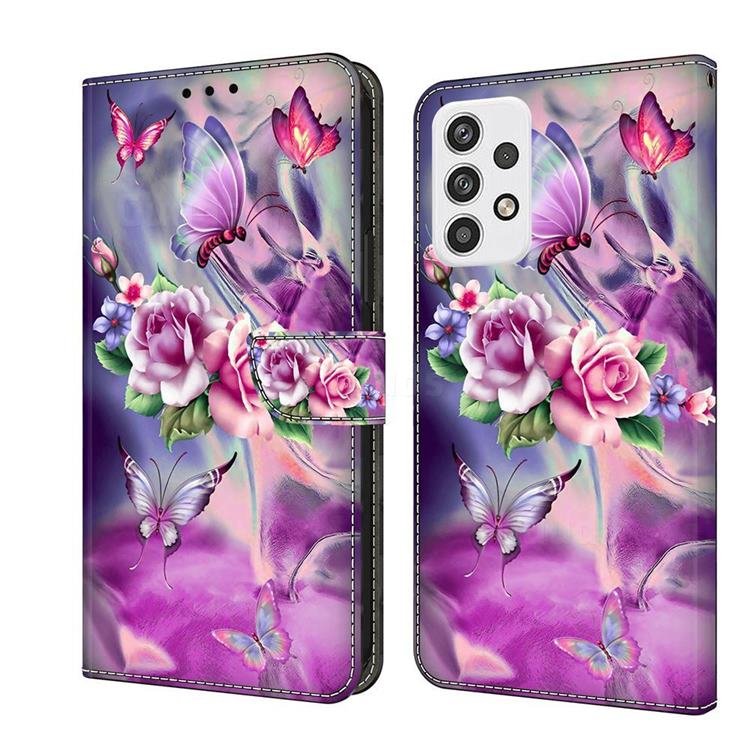 Flower Butterflies Crystal PU Leather Protective Wallet Case Cover for Samsung Galaxy A23