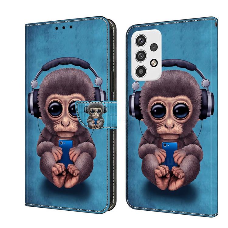 Cute Orangutan Crystal PU Leather Protective Wallet Case Cover for Samsung Galaxy A23