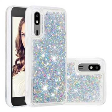 Dynamic Liquid Glitter Quicksand Sequins TPU Phone Case for Samsung Galaxy A2 Core - Silver