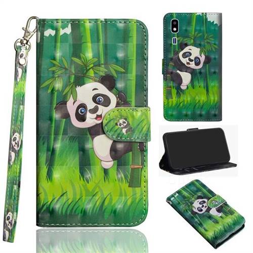 Climbing Bamboo Panda 3D Painted Leather Wallet Case for Samsung Galaxy A2 Core