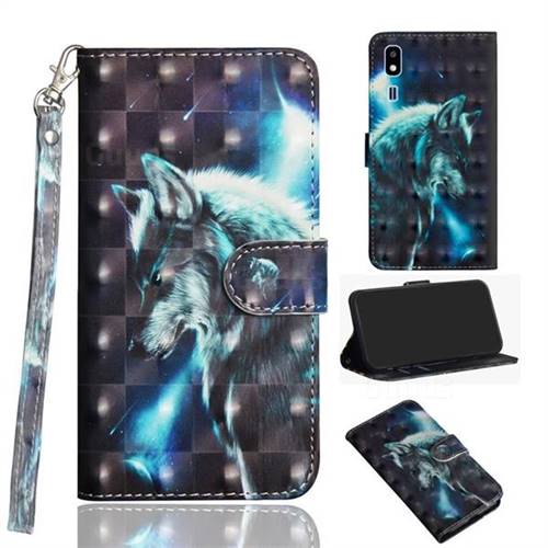 Snow Wolf 3D Painted Leather Wallet Case for Samsung Galaxy A2 Core