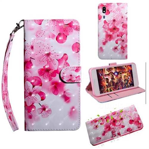 Peach Blossom 3D Painted Leather Wallet Case for Samsung Galaxy A2 Core