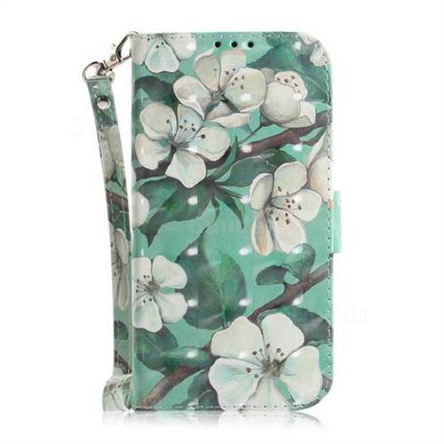 Watercolor Flower 3D Painted Leather Wallet Phone Case for Samsung