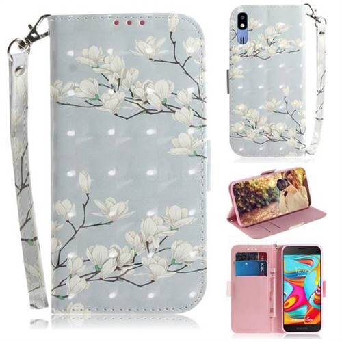 Magnolia Flower 3D Painted Leather Wallet Phone Case for Samsung Galaxy A2 Core