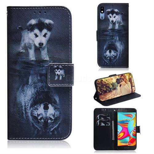 Wolf and Dog PU Leather Wallet Case for Samsung Galaxy A2 Core