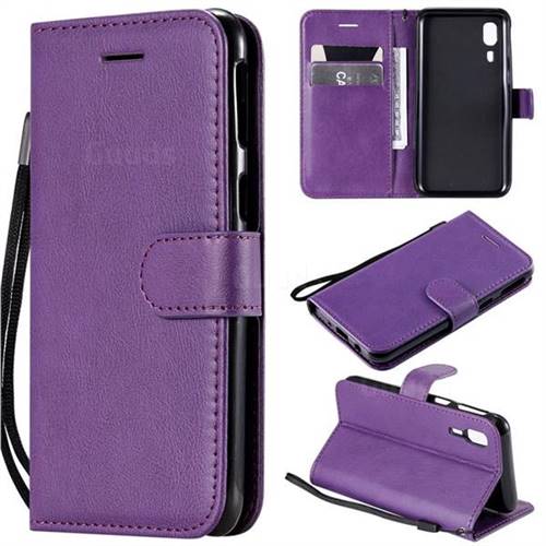 Retro Greek Classic Smooth PU Leather Wallet Phone Case for Samsung Galaxy A2 Core - Purple