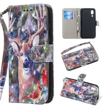 Elk Deer 3D Painted Leather Wallet Phone Case for Samsung Galaxy A2 Core