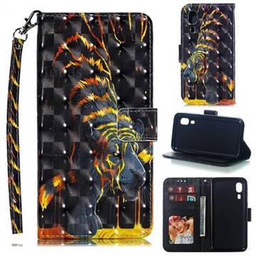 Tiger Totem 3D Painted Leather Phone Wallet Case for Samsung Galaxy A2 Core
