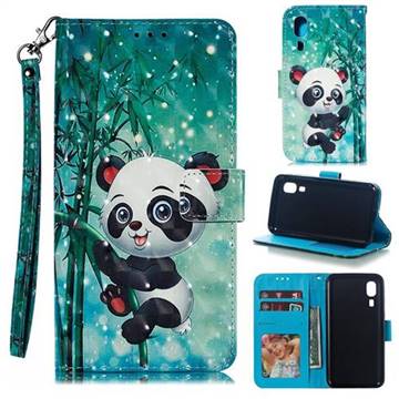Cute Panda 3D Painted Leather Phone Wallet Case for Samsung Galaxy A2 Core