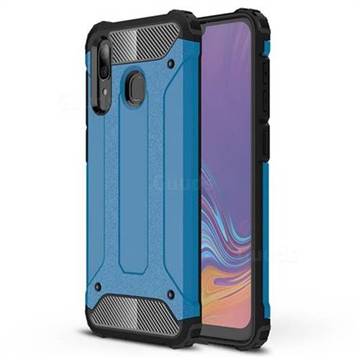 King Kong Armor Premium Shockproof Dual Layer Rugged Hard Cover for Samsung Galaxy A30 - Sky Blue