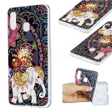 Totem Flower Elephant Super Clear Soft TPU Back Cover for Samsung Galaxy A30