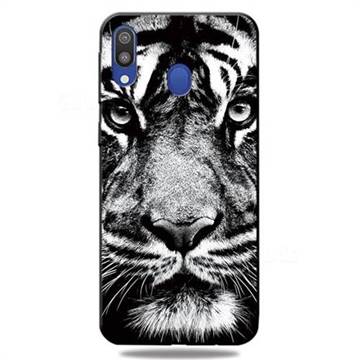 White Tiger 3D Embossed Relief Black TPU Cell Phone Back Cover for Samsung Galaxy A30