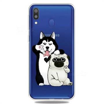 Selfie Dog Clear Varnish Soft Phone Back Cover for Samsung Galaxy A30