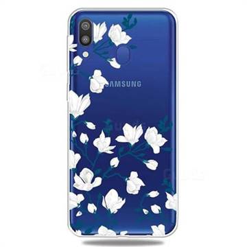 Magnolia Flower Clear Varnish Soft Phone Back Cover for Samsung Galaxy A30
