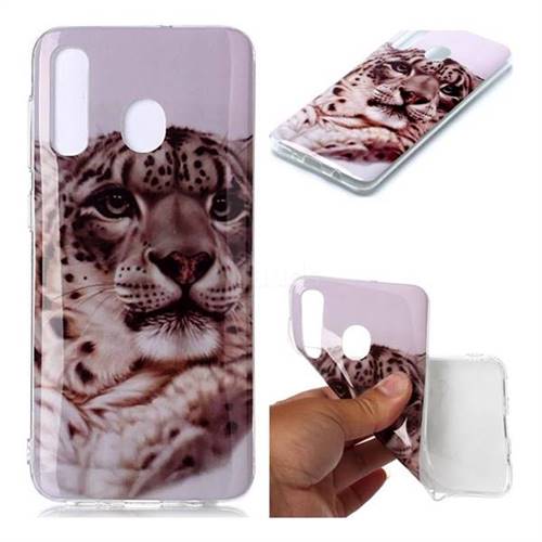 White Leopard Soft TPU Cell Phone Back Cover for Samsung Galaxy A30