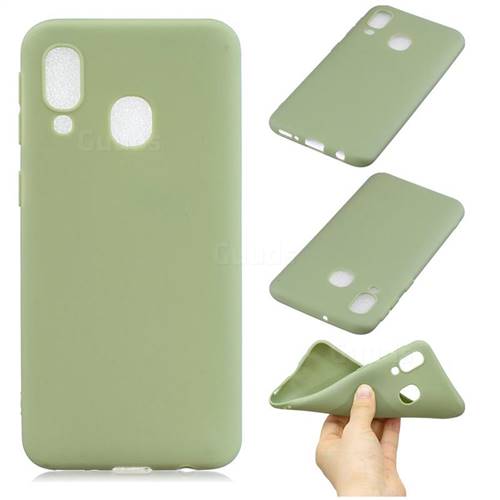 Candy Soft Silicone Phone Case for Samsung Galaxy A30 - Pea Green