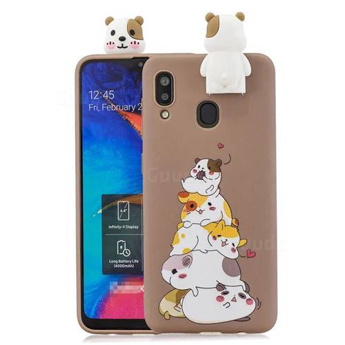 Hamster Family Soft 3D Climbing Doll Stand Soft Case for Samsung Galaxy A30