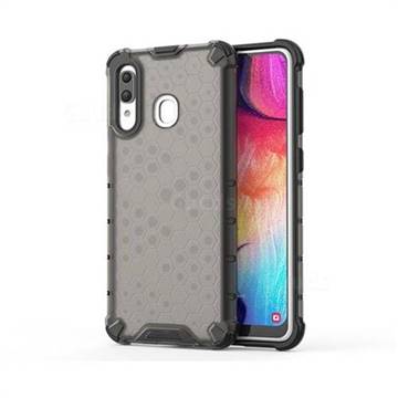 Honeycomb TPU + PC Hybrid Armor Shockproof Case Cover for Samsung Galaxy A30 - Gray