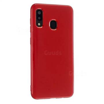 2mm Candy Soft Silicone Phone Case Cover for Samsung Galaxy A30 - Hot Red