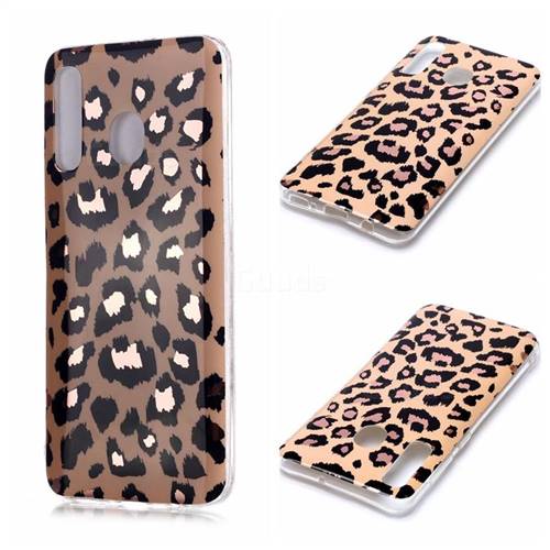 Leopard Galvanized Rose Gold Marble Phone Back Cover for Samsung Galaxy A30