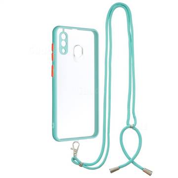 Necklace Cross-body Lanyard Strap Cord Phone Case Cover for Samsung Galaxy A30 - Blue