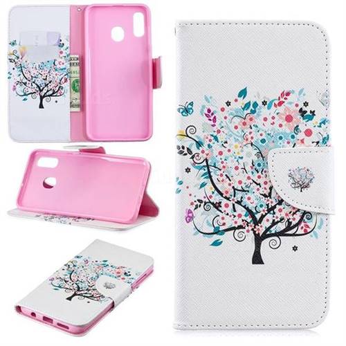 Colorful Tree Leather Wallet Case for Samsung Galaxy A30