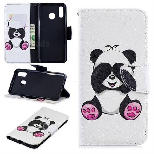 Lovely Panda Leather Wallet Case for Samsung Galaxy A30