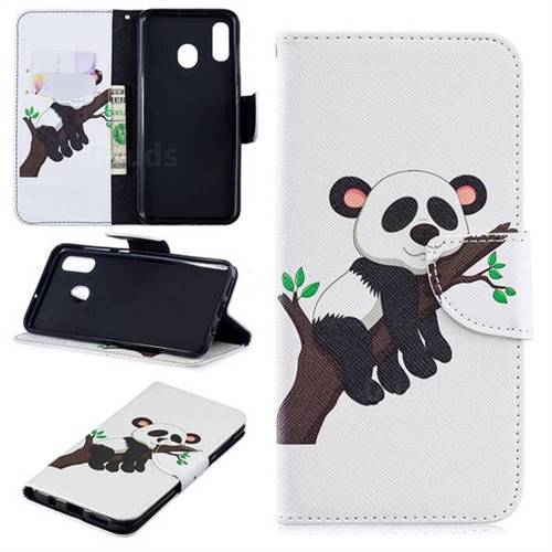 Tree Panda Leather Wallet Case for Samsung Galaxy A30