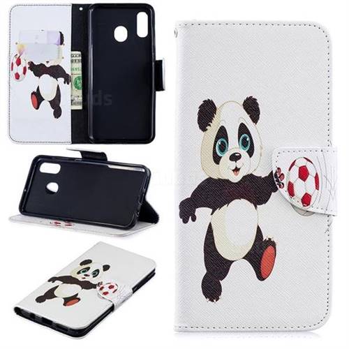 Football Panda Leather Wallet Case for Samsung Galaxy A30