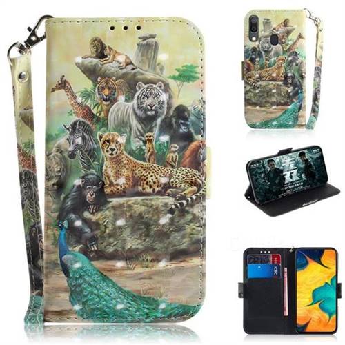Beast Zoo 3D Painted Leather Wallet Phone Case for Samsung Galaxy A30