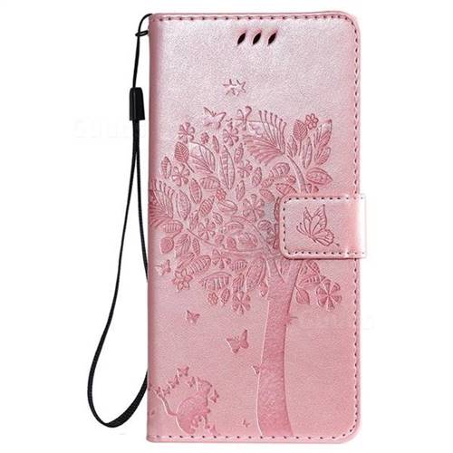 Embossing Butterfly Tree Leather Wallet Case For Samsung Galaxy A30 Rose Pink Galaxy A30 4458