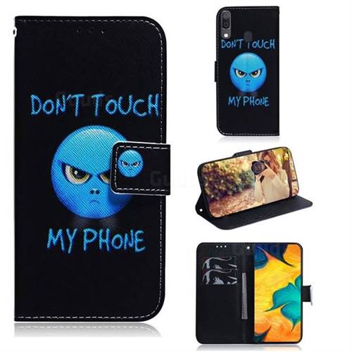 Not Touch My Phone PU Leather Wallet Case for Samsung Galaxy A30
