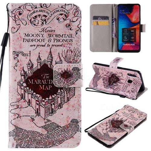 Castle The Marauders Map PU Leather Wallet Case for Samsung Galaxy A30