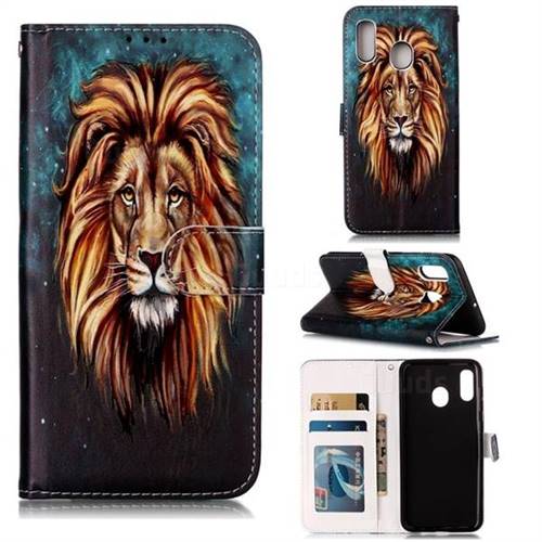 Ice Lion 3D Relief Oil PU Leather Wallet Case for Samsung Galaxy A30