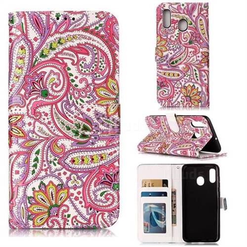 Pepper Flowers 3D Relief Oil PU Leather Wallet Case for Samsung Galaxy A30
