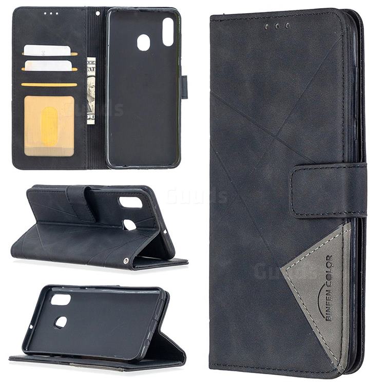 Binfen Color BF05 Prismatic Slim Wallet Flip Cover for Samsung Galaxy A30 - Black