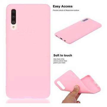 Soft Matte Silicone Phone Cover for Samsung Galaxy A30s - Rose Red