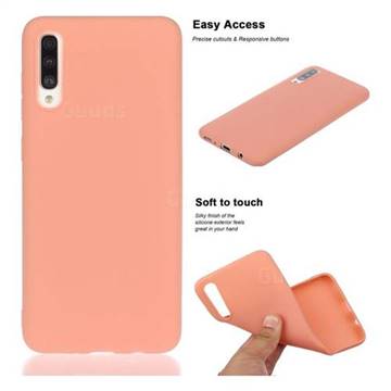 Soft Matte Silicone Phone Cover for Samsung Galaxy A30s - Coral Orange