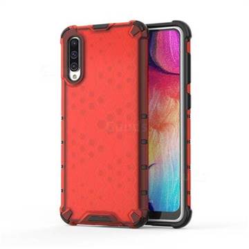 Honeycomb TPU + PC Hybrid Armor Shockproof Case Cover for Samsung Galaxy A30s - Red
