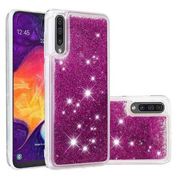 Dynamic Liquid Glitter Quicksand Sequins TPU Phone Case for Samsung Galaxy A30s - Purple