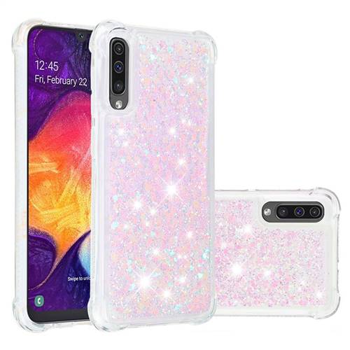 Dynamic Liquid Glitter Sand Quicksand Star TPU Case for Samsung Galaxy A30s - Pink