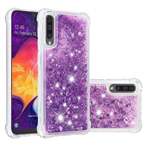 Dynamic Liquid Glitter Sand Quicksand Star TPU Case for Samsung Galaxy A30s - Purple