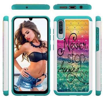 Colorful Dream Catcher Studded Rhinestone Bling Diamond Shock Absorbing Hybrid Defender Rugged Phone Case Cover for Samsung Galaxy A30s