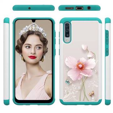 Pearl Flower Shock Absorbing Hybrid Defender Rugged Phone Case Cover for Samsung Galaxy A30s