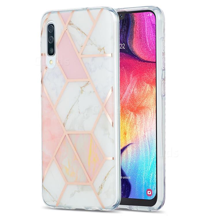 Pink White Marble Pattern Galvanized Electroplating Protective Case Cover for Samsung Galaxy A30s