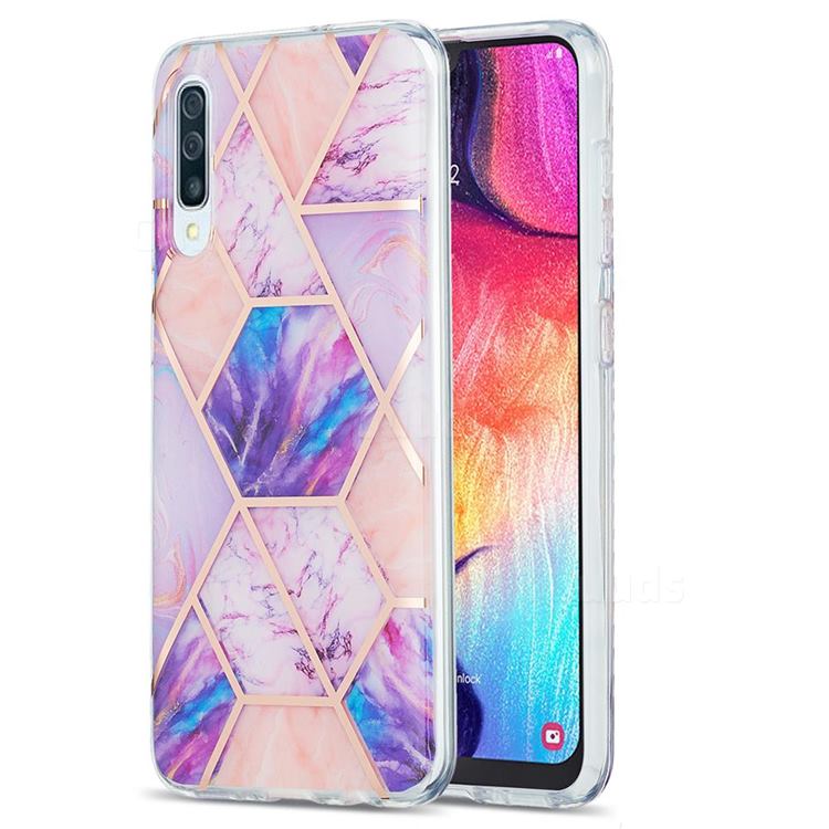 Purple Dream Marble Pattern Galvanized Electroplating Protective Case Cover for Samsung Galaxy A30s