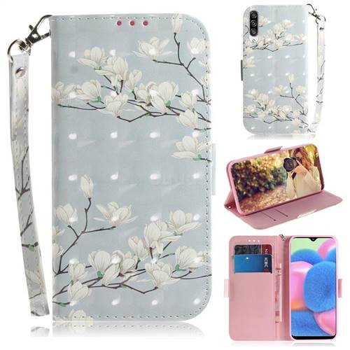 Magnolia Flower 3D Painted Leather Wallet Phone Case for Samsung Galaxy A30s