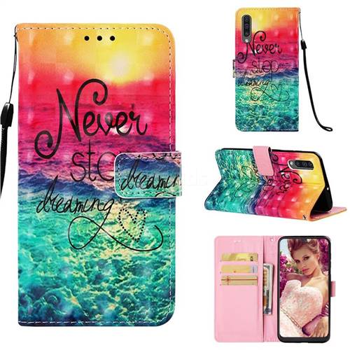 Colorful Dream Catcher 3D Painted Leather Wallet Case for Samsung Galaxy A30s