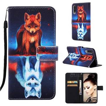 Water Fox Matte Leather Wallet Phone Case for Samsung Galaxy A30s