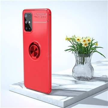 Auto Focus Invisible Ring Holder Soft Phone Case for Samsung Galaxy A31 - Red